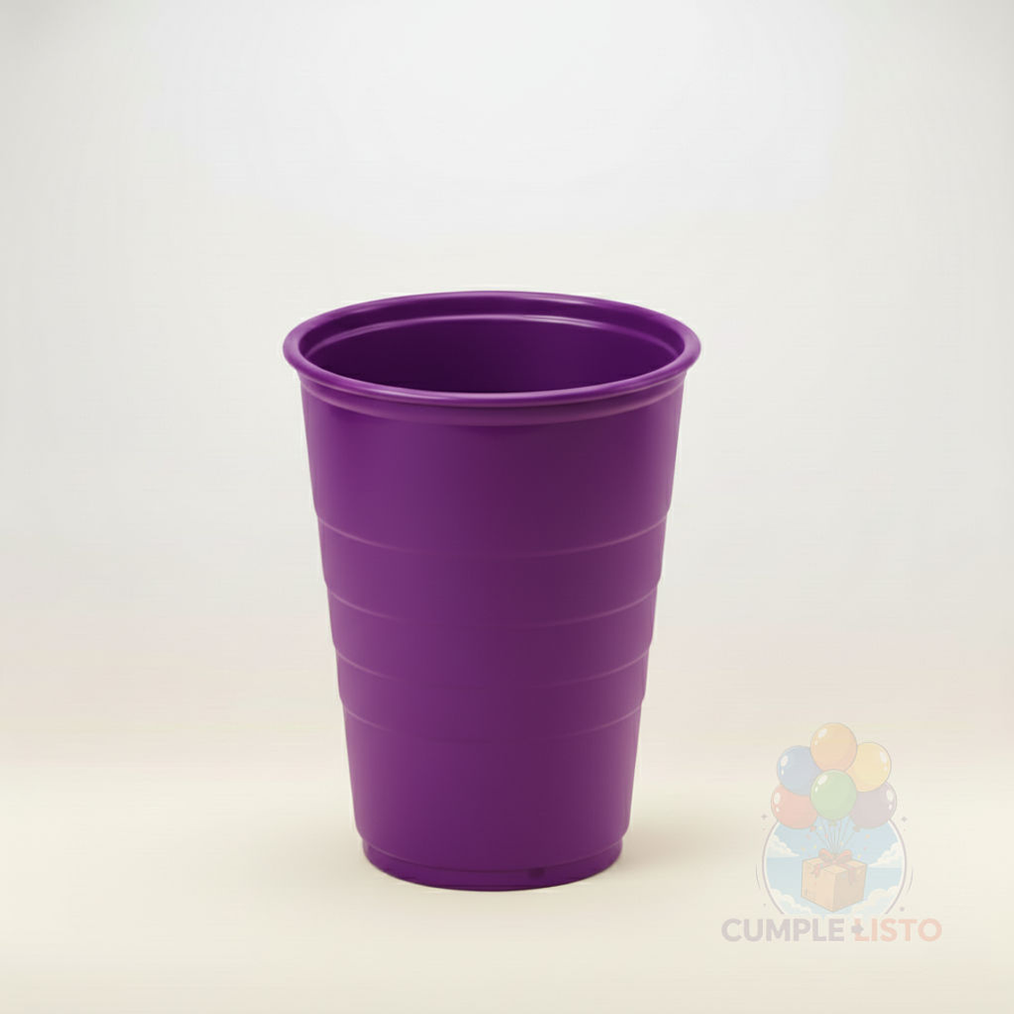 10 Vasos Plásticos Morados 350 cc Alta Resistencia 1
