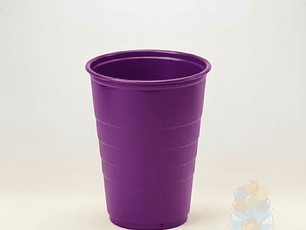 10 Vasos Plásticos Morados 350 cc Alta Resistencia