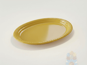 Pack 5 Bandejas Ovaladas Plásticas Amarillo Fiesta