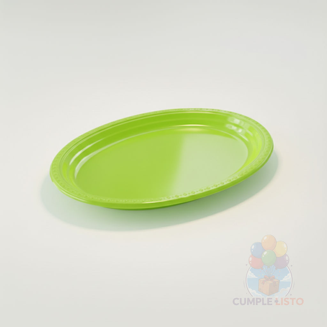 Pack 5 Bandejas Ovaladas Plásticas Verde Lima Fiesta 1