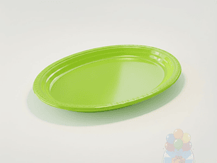 Pack 5 Bandejas Ovaladas Plásticas Verde Lima Fiesta