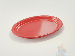 Pack 5 Bandejas Ovaladas Plásticas Rojas Fiesta