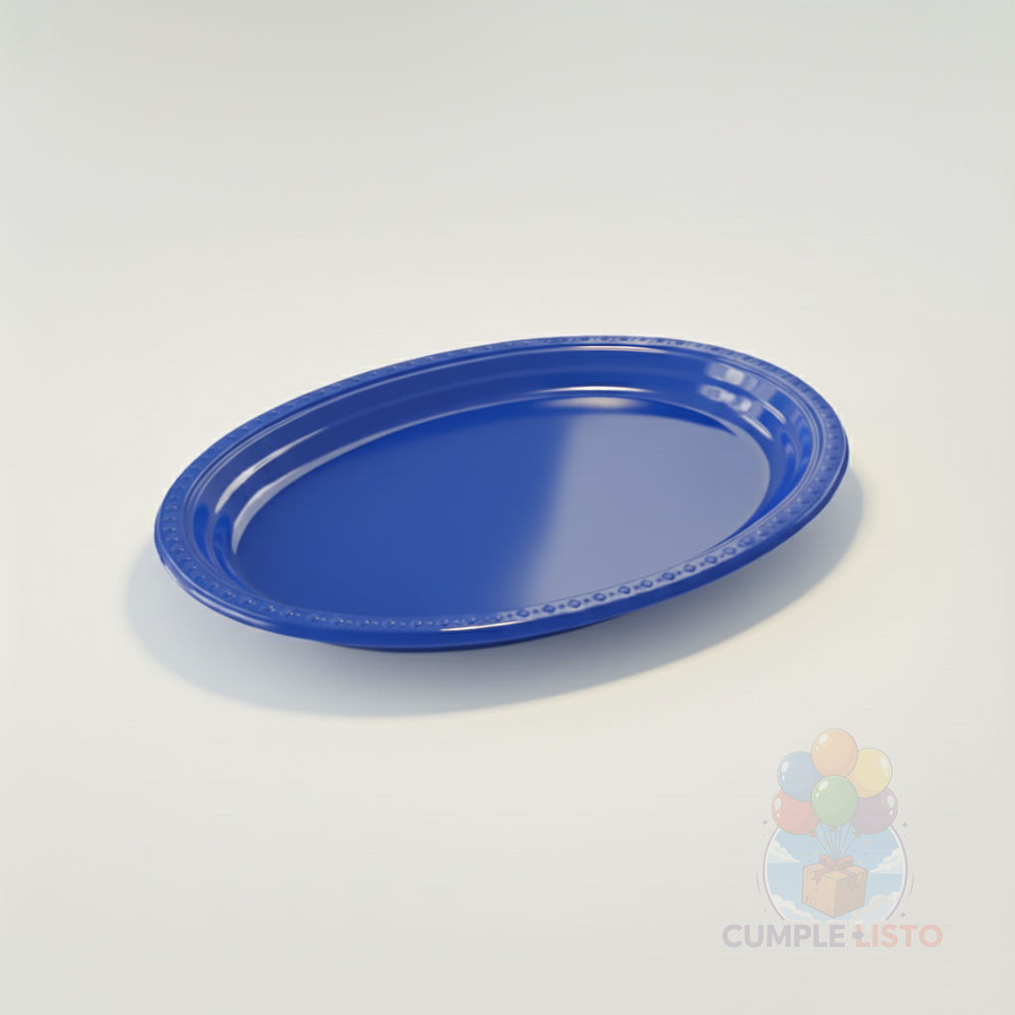 Pack 5 Bandejas Ovaladas Plásticas Azul Fiesta 1