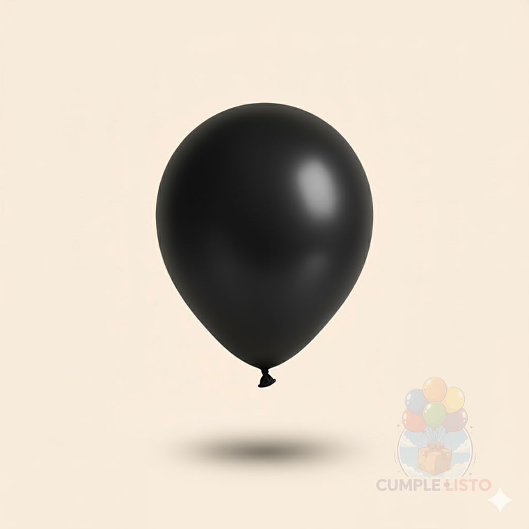 25 Globos Látex Lisos Negro R9 (23 cm) 1
