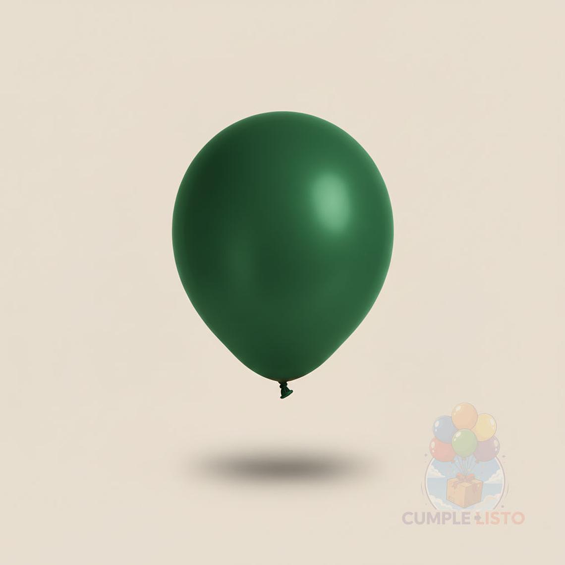 25 Globos Látex Lisos Verde Oscuro R9 (23 cm) 1