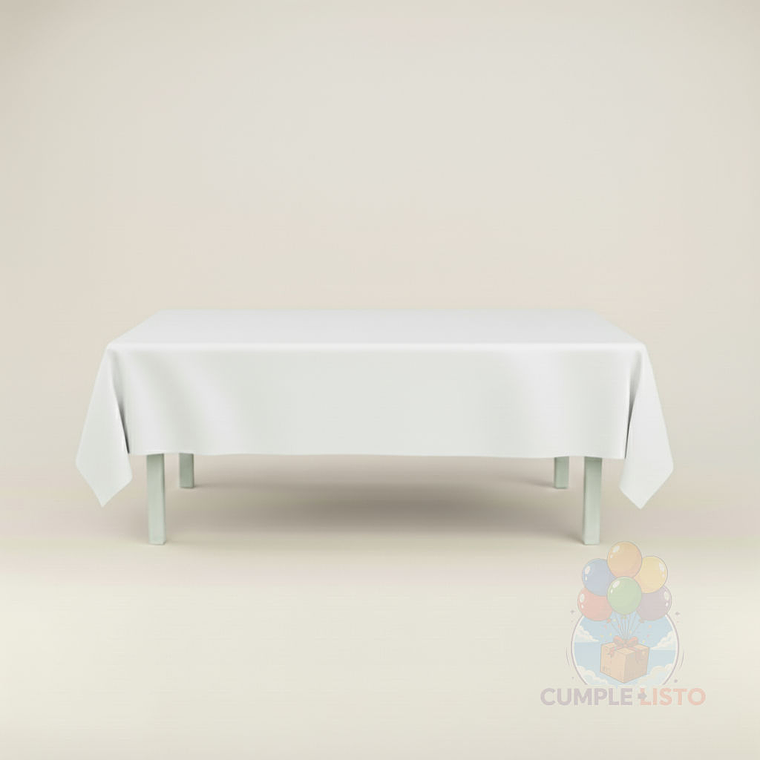 Mantel Liso Blanco Rectangular Grande 137x247 cm 1