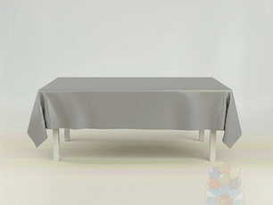 Mantel Liso Plateado Rectangular Grande 137x247 cm