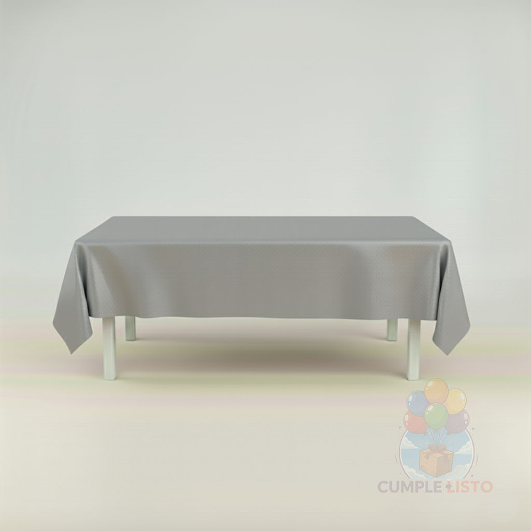 Mantel Liso Plateado Rectangular Grande 137x247 cm 1
