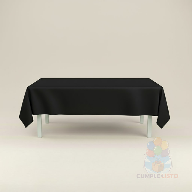 Mantel Liso Negro Rectangular Grande 137x247 cm 1