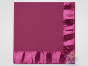 12 Servilletas Papel Fucsia Metalizadas (33x33cm)