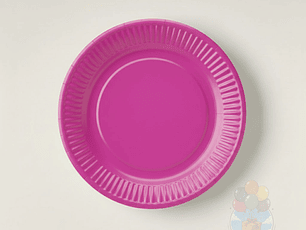 10 Platos Cartón Desechables Fucsia (18 cm)
