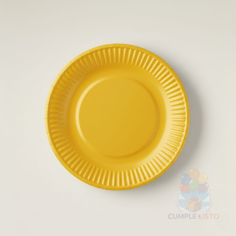 10 Platos Cartón Desechables Amarillo (18 cm) 1