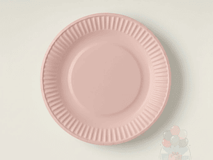 10 Platos Cartón Desechables Rosado (18 cm)