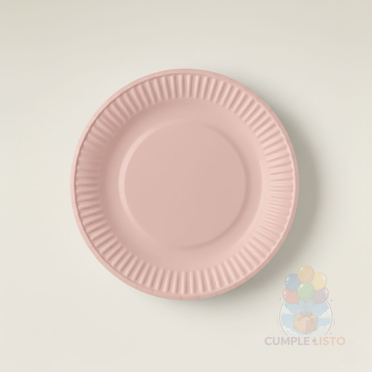 10 Platos Cartón Desechables Rosado (18 cm) 1