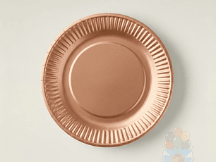 10 Platos Cartón Desechables Rose Gold (18cm)