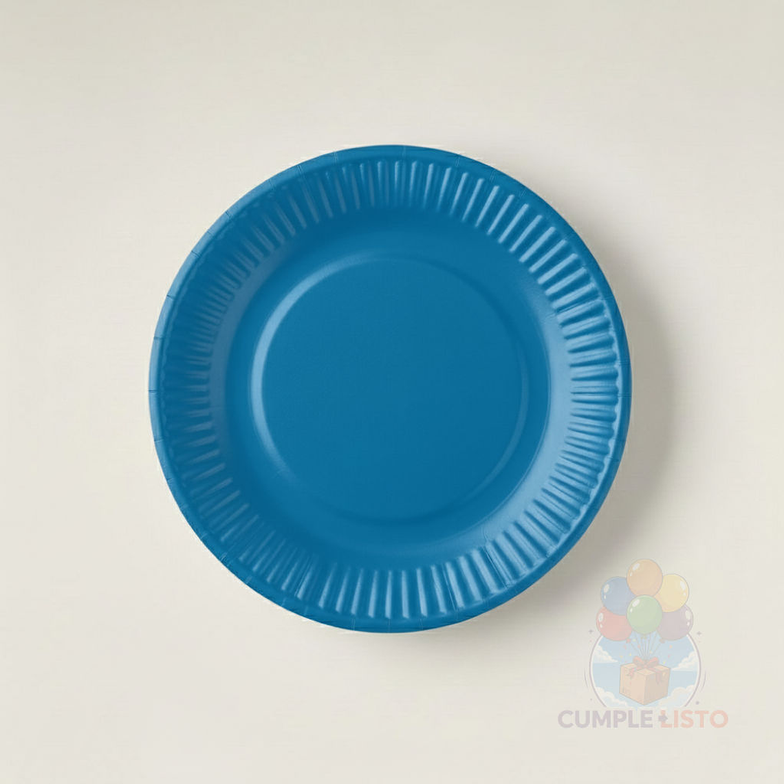 10 Platos Cartón Desechables Azul (18 cm) 1