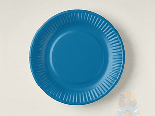 10 Platos Cartón Desechables Azul (18 cm)