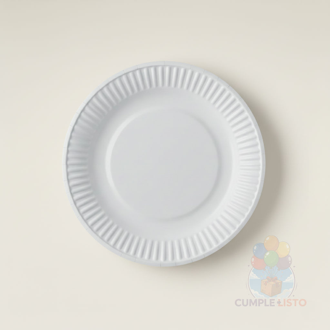 10 Platos Cartón Desechables Blanco (18 cm) 1