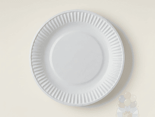 10 Platos Cartón Desechables Blanco (18 cm)