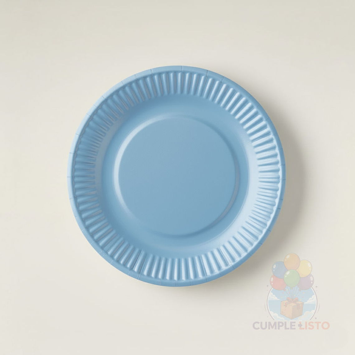 10 Platos Cartón Desechables Celeste (18 cm) 1