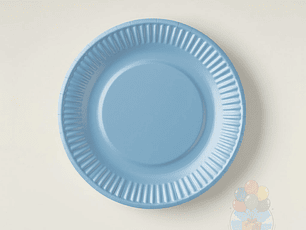 10 Platos Cartón Desechables Celeste (18 cm)