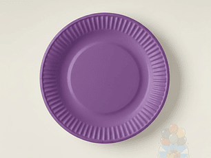 10 Platos Cartón Desechables Morado (18 cm)