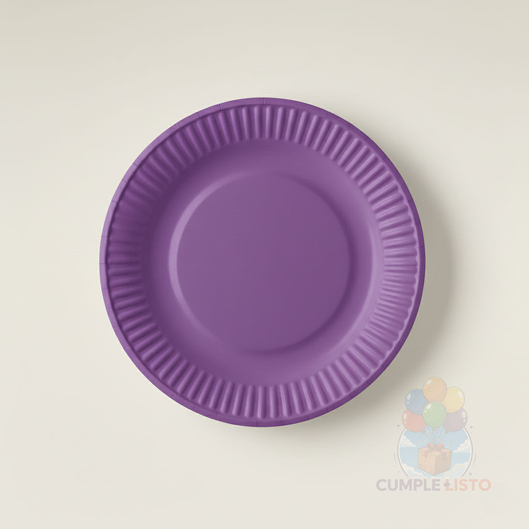 10 Platos Cartón Desechables Morado (18 cm) 1