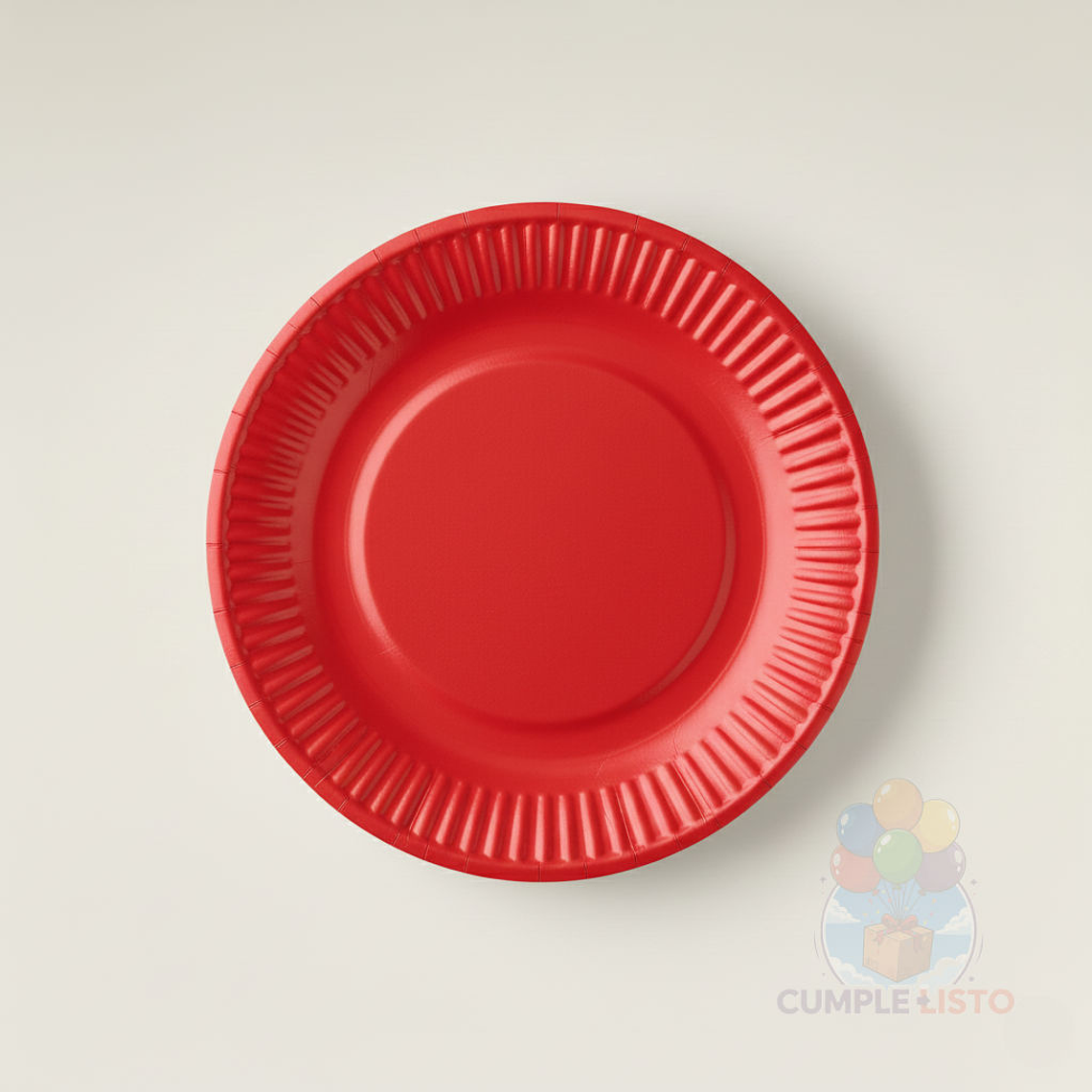 10 Platos Cartón Desechables Rojo (18 cm) 1