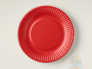 10 Platos Cartón Desechables Rojo (18 cm)