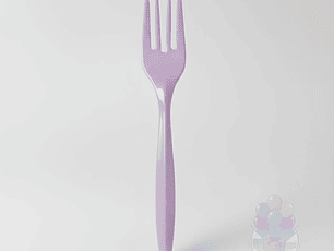 20 Tenedores Plásticos Desechables Lisos Lila