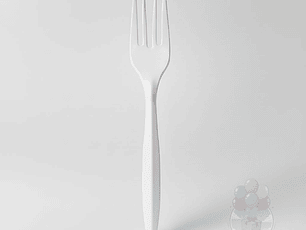 20 Tenedores Plásticos Desechables Lisos Blancos