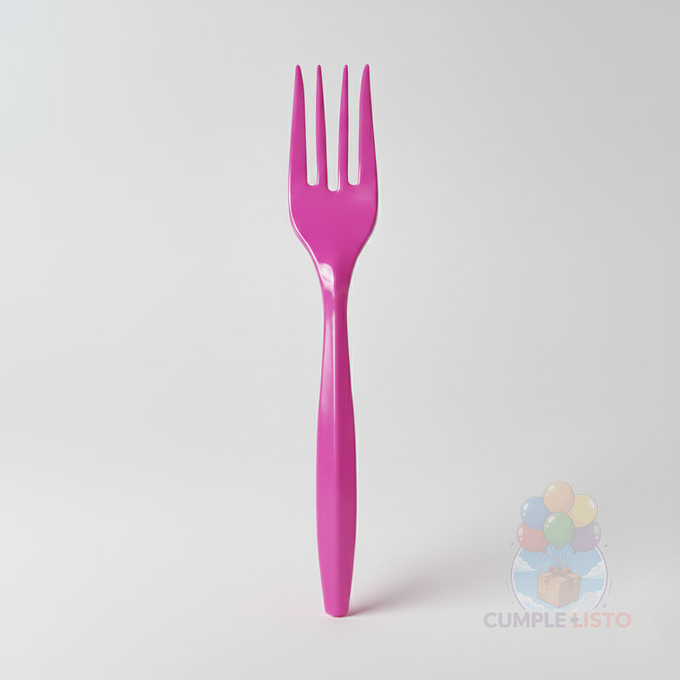 20 Tenedores Plásticos Desechables Lisos Fucsia 1