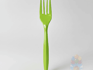 20 Tenedores Plásticos Desechables Lisos Verde Lima