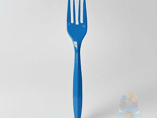 20 Tenedores Plásticos Desechables Lisos Azul