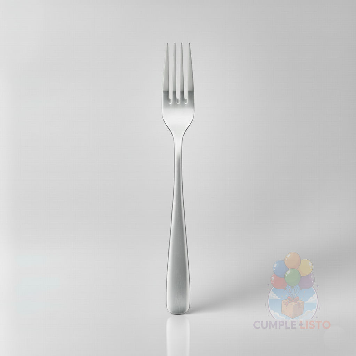 12 Tenedores Plásticos Metalizados Plateado Premium 1