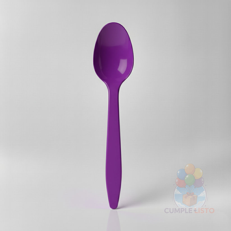 20 Cucharas Plásticas Moradas 1