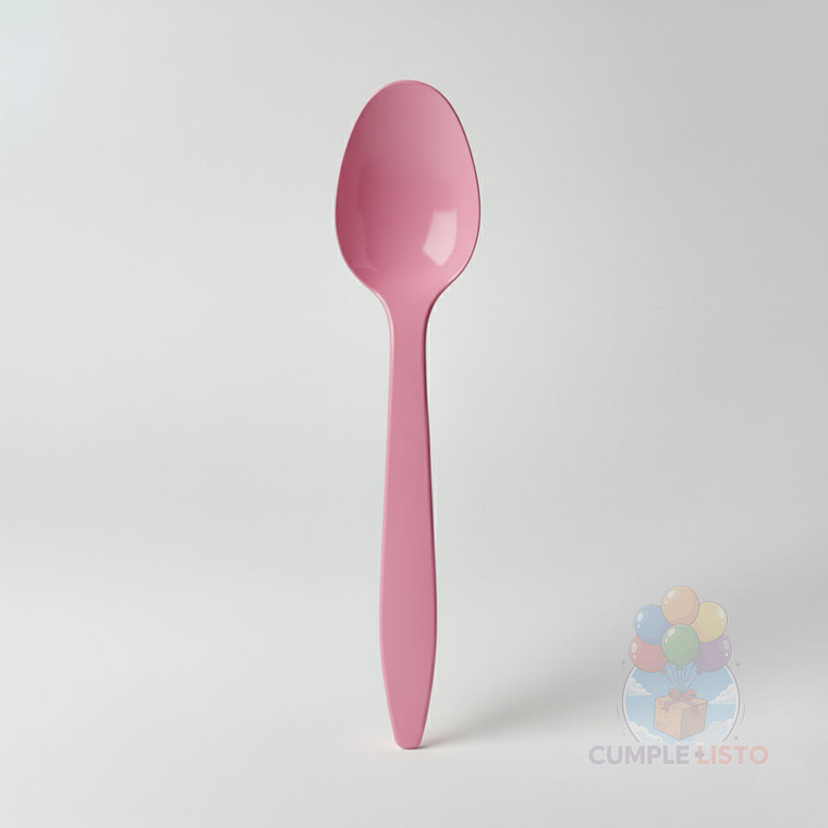 20 Cucharas Plásticas Rosadas 1