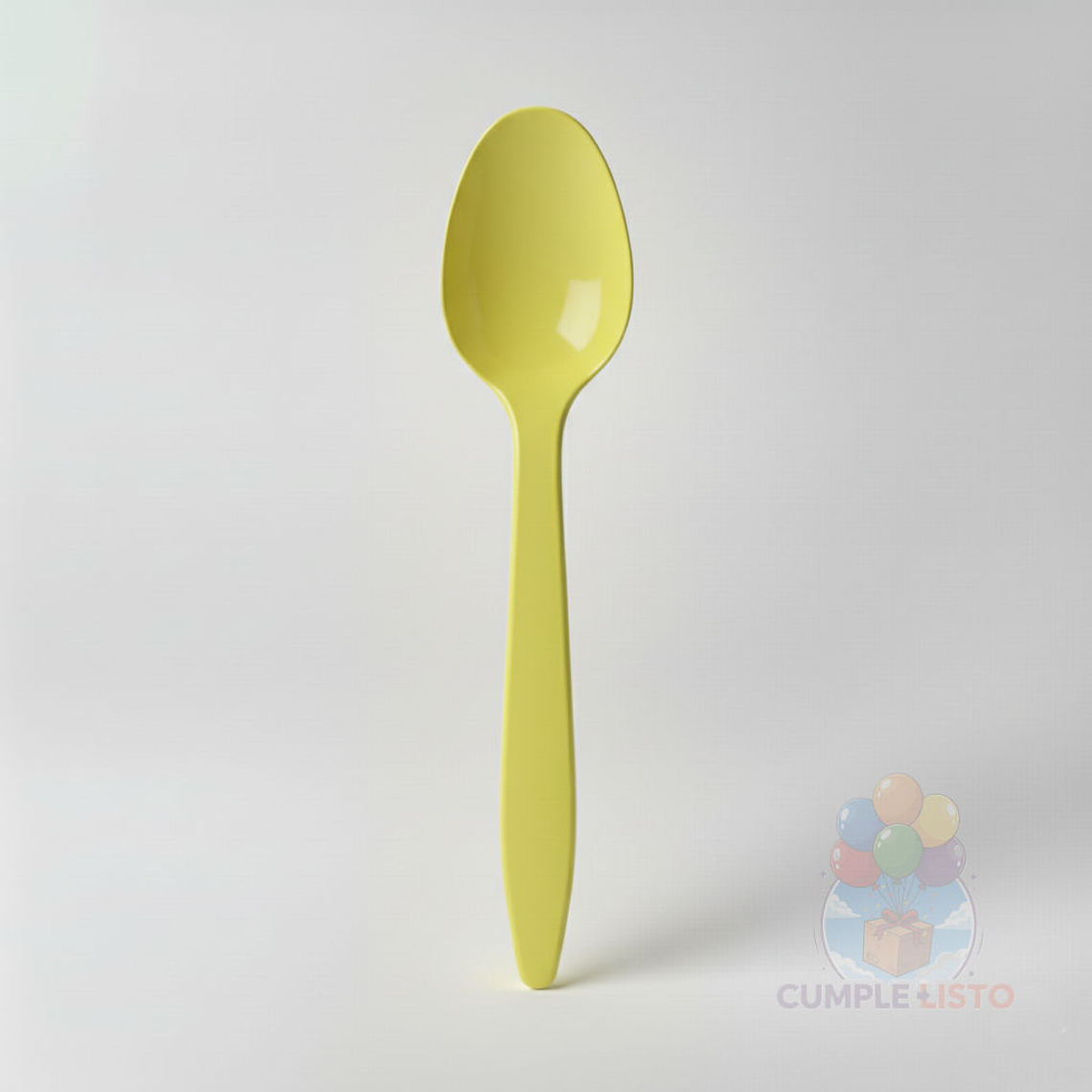 20 Cucharas Plásticas Amarillas 1