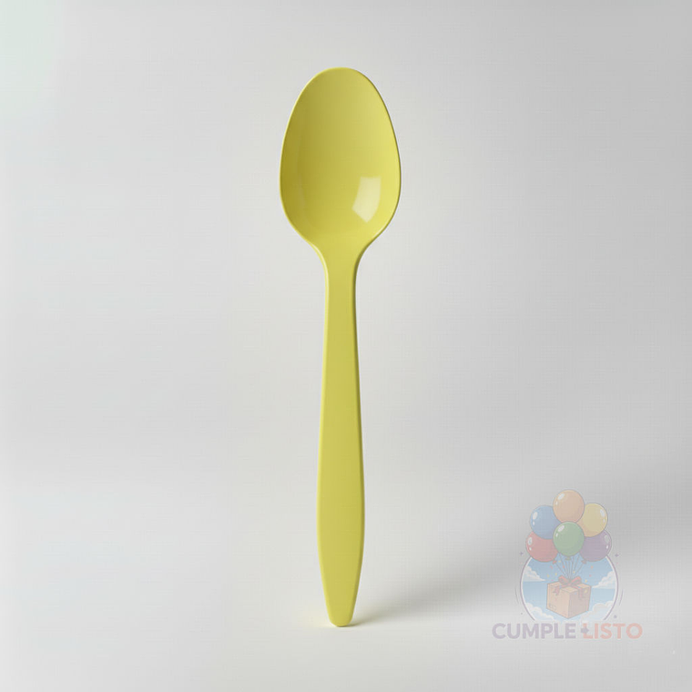 20 Cucharas Plásticas Amarillas 1