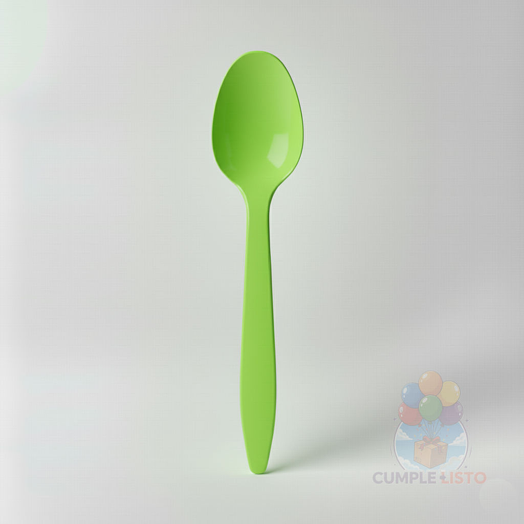 20 Cucharas Plásticas Verde Lima 1