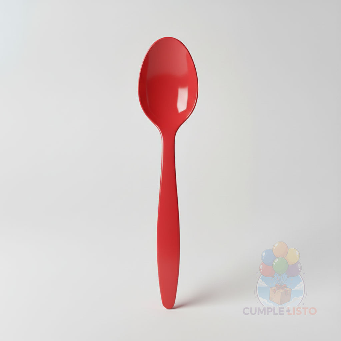 20 Cucharas Plásticas Rojas 1