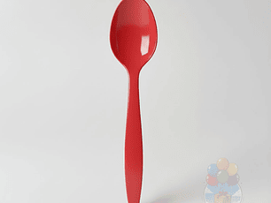 20 Cucharas Plásticas Rojas