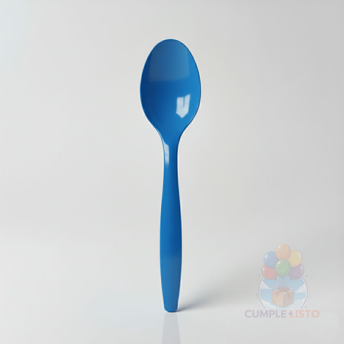 20 Cucharas Plásticas Azules  1
