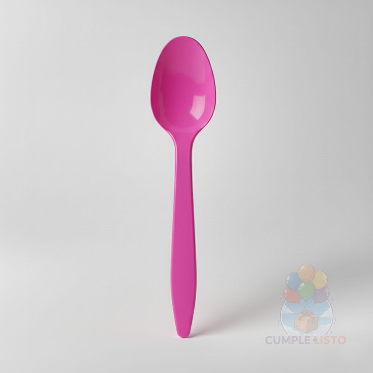 20 Cucharas Plásticas Fucsias 1