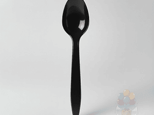 20 Cucharas Plásticas Negras