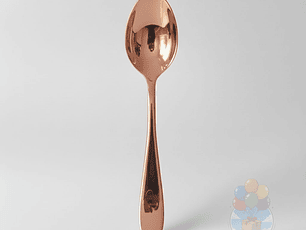 6 Cucharas Plásticas Rose Gold Metalizadas Premium