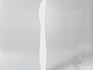 20 Cuchillos Plásticos Desechables Lisos Blancos