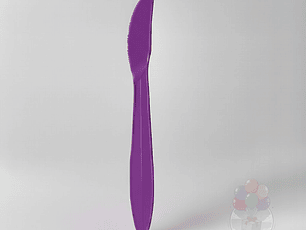 20 Cuchillos Plásticos Desechables Lisos Morados