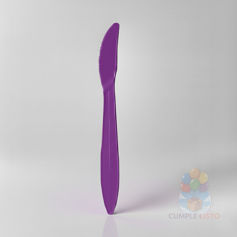 20 Cuchillos Plásticos Desechables Lisos Morados 1