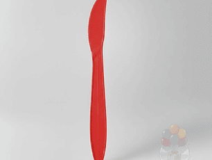 20 Cuchillos Plásticos Desechables Lisos Rojos